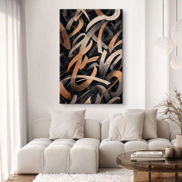 Black and orange brush strokes Black and orange brush strokes