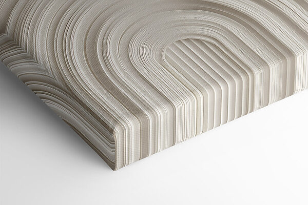 White wall with curved shapes White wall with curved shapes