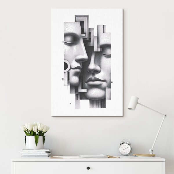Quadri Immagine in bianco e nero di due volti (COD: s49242) Quadri Quadri Immagine in bianco e nero di due volti (COD: s49242)