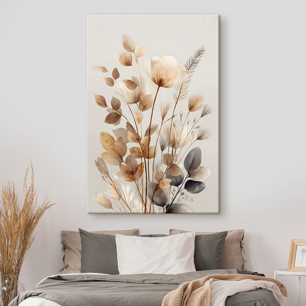 Quadri Le foglie delicate e i fiori si fondono in un insieme meraviglioso