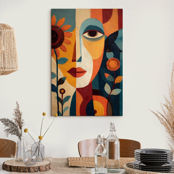 Quadri Dipinto raffigurante il volto di una donna e dei fiori (COD: s49228) Quadri Quadri Dipinto raffigurante il volto di una donna e dei fiori (COD: s49228)