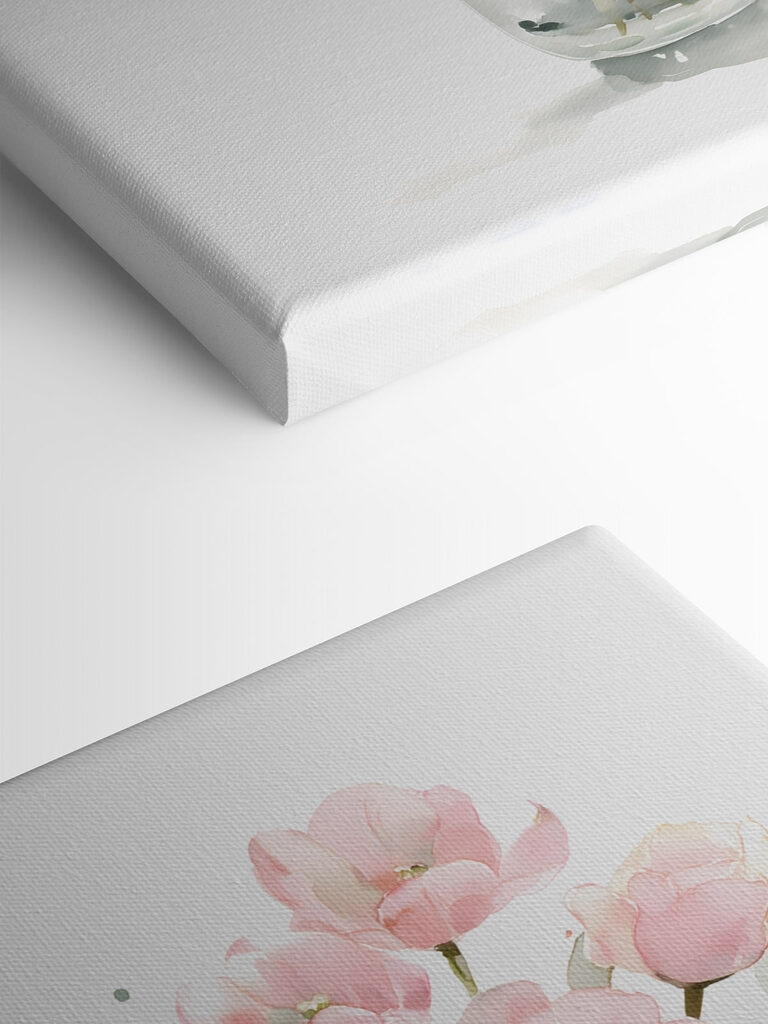 Watercolor of flowers in a glass vase