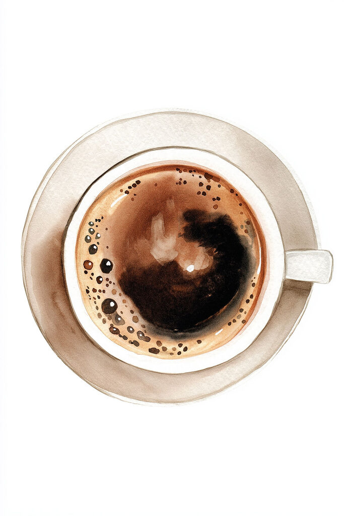 Cup of coffee on a saucer