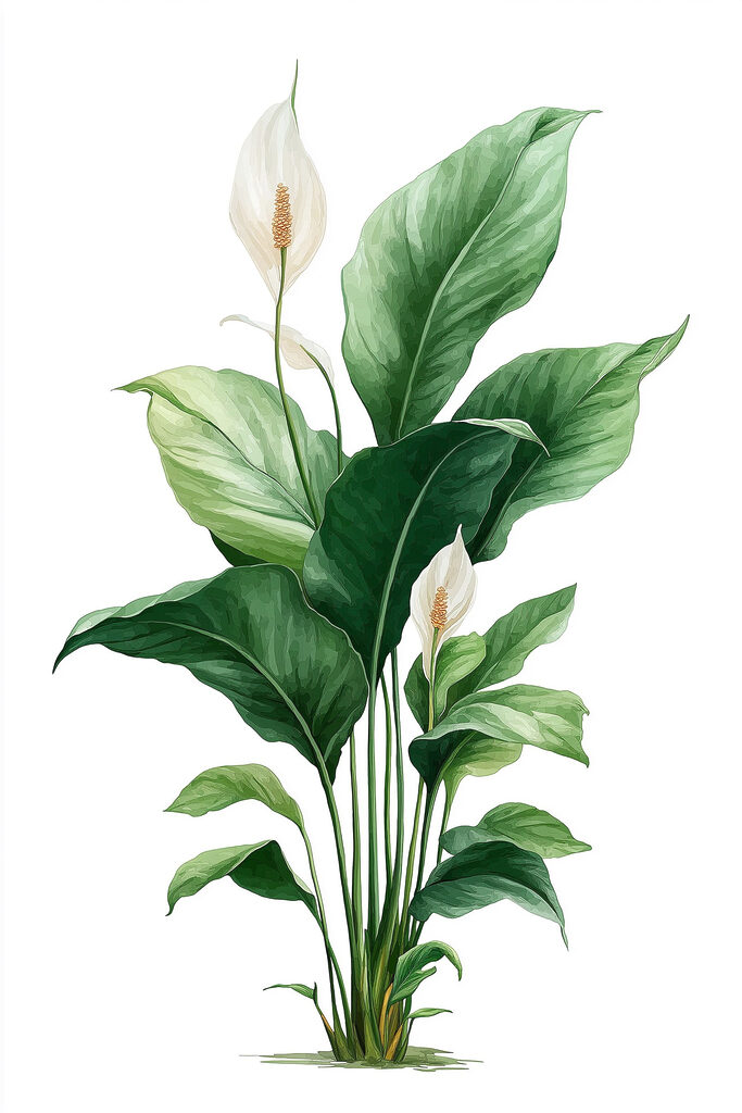 Plant with white flowers and green leaves