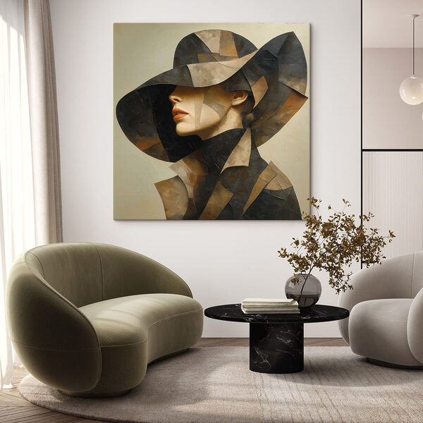 Quadri Dipinto raffigurante una donna con un cappello (COD: s49312) Quadri Quadri Dipinto raffigurante una donna con un cappello (COD: s49312)