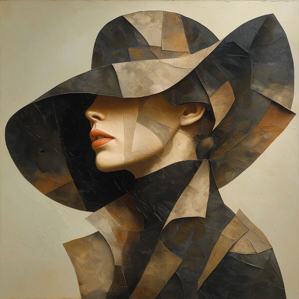 Painting of a woman wearing a hat