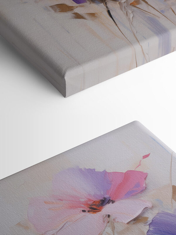 Painting of flowers on a white surface