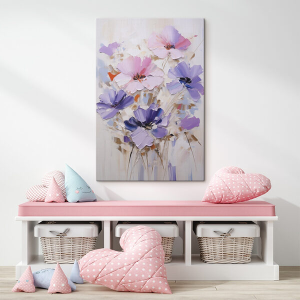 Quadri Quadri Dipinto di fiori su una superficie bianca (COD: s49136)