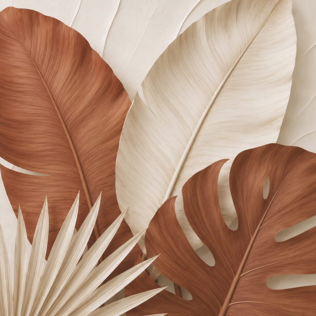 Group of brown and white leaves Group of brown and white leaves