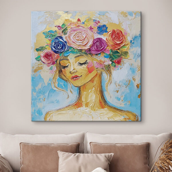 Quadri Dipinto raffigurante una donna con dei fiori tra i capelli (COD: s49287) Quadri Quadri Dipinto raffigurante una donna con dei fiori tra i capelli (COD: s49287)