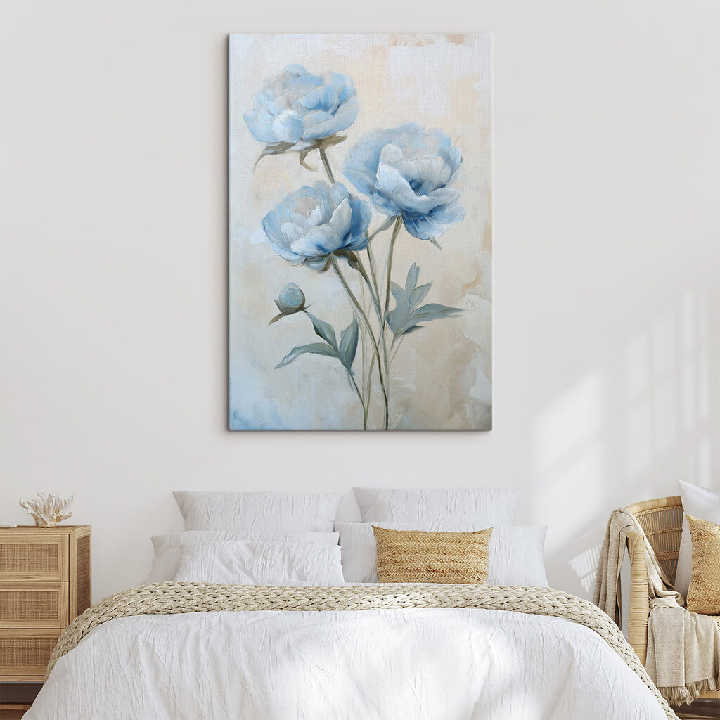 Painting of blue flowers Painting of blue flowers