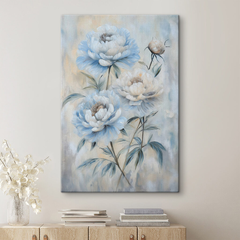 Painting of flowers on a wall Painting of flowers on a wall