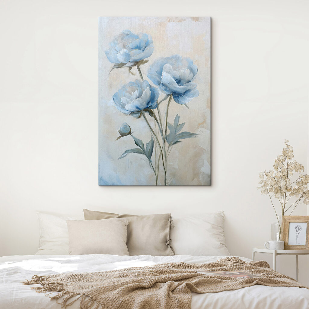 Painting of blue flowers Painting of blue flowers