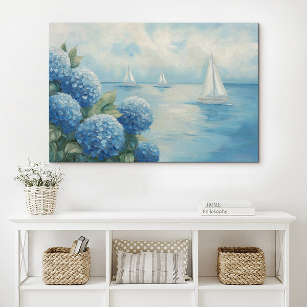 Quadri Dipinto raffigurante fiori e barche a vela sull'acqua (COD: s49276) Quadri Quadri Dipinto raffigurante fiori e barche a vela sull'acqua (COD: s49276)