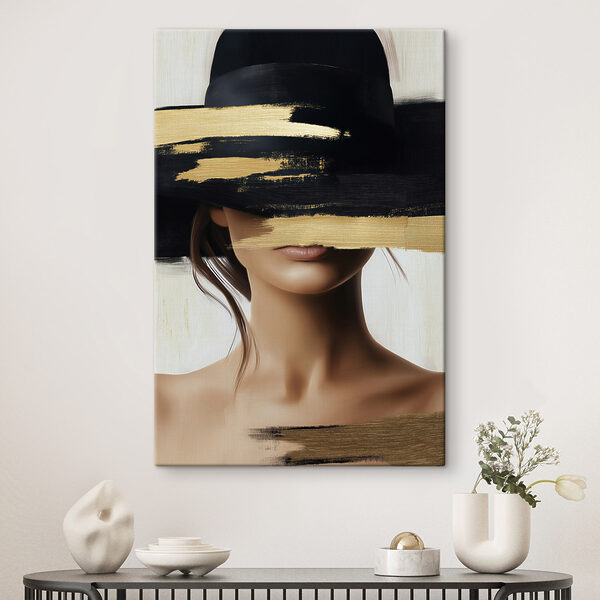 Quadri Donna con un cappello che le copre il viso (COD: s49268) Quadri Quadri Donna con un cappello che le copre il viso (COD: s49268)