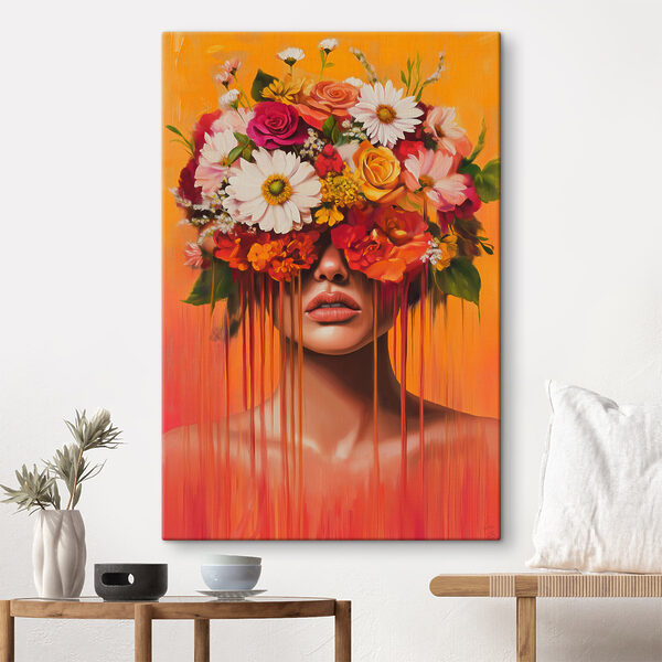 Quadri Dipinto raffigurante una donna con dei fiori tra i capelli