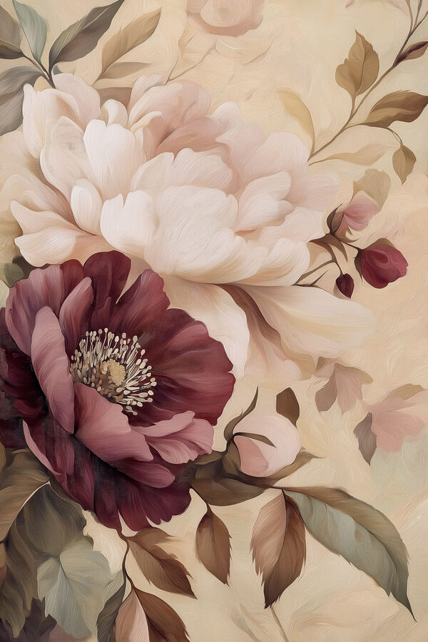 - Lush blooms in soft pastel hues - Lush blooms in soft pastel hues