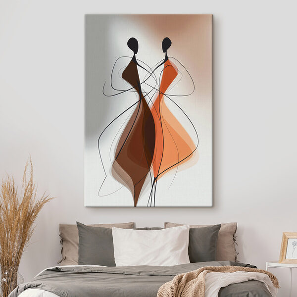 Drawing of two women in dresses