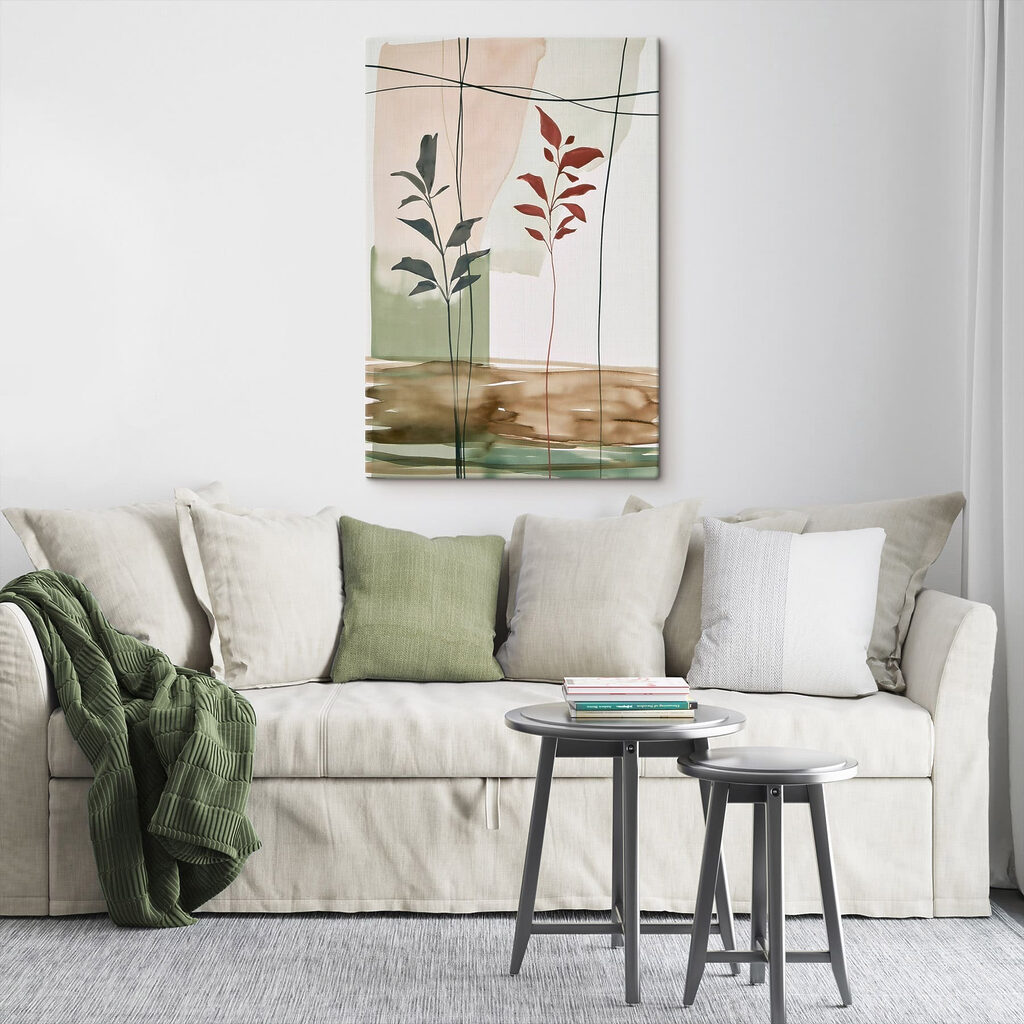 Painting of leaves and a plant