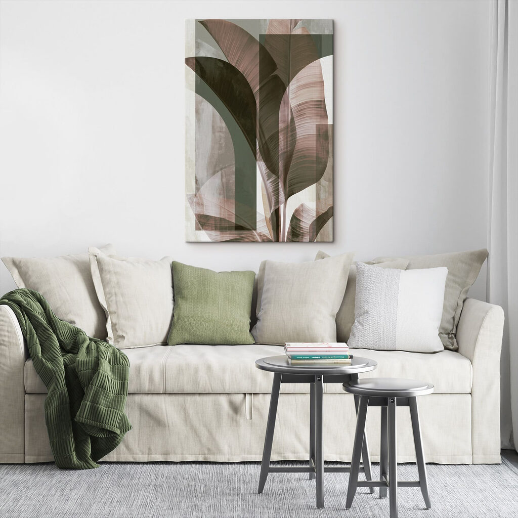 - Elegant leaves in soft tones