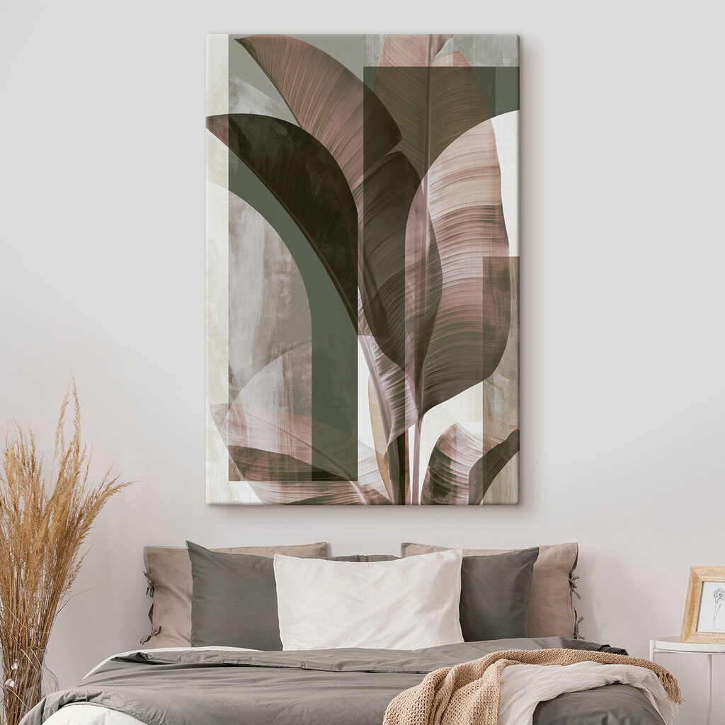 - Elegant leaves in soft tones