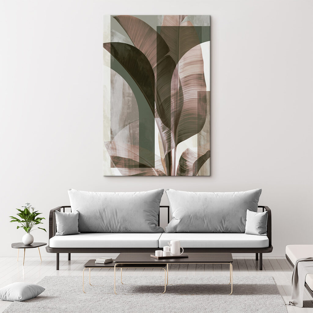 - Elegant leaves in soft tones
