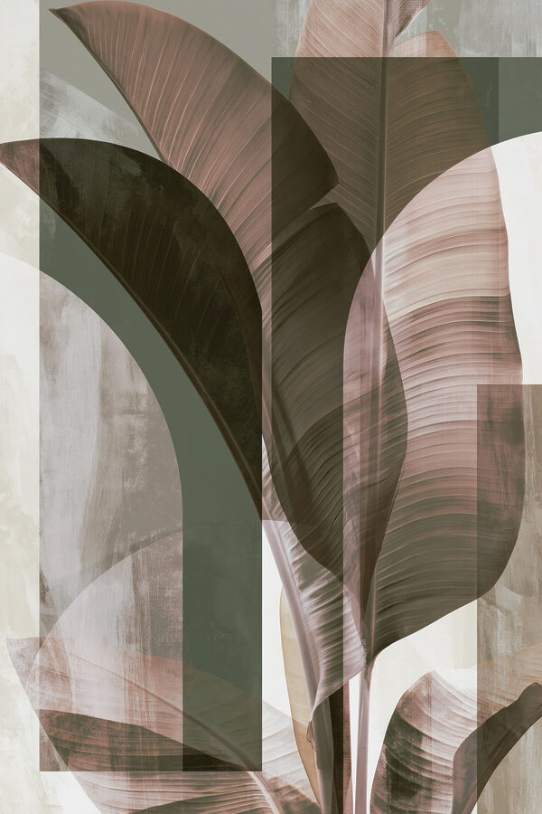 - Elegant leaves in soft tones