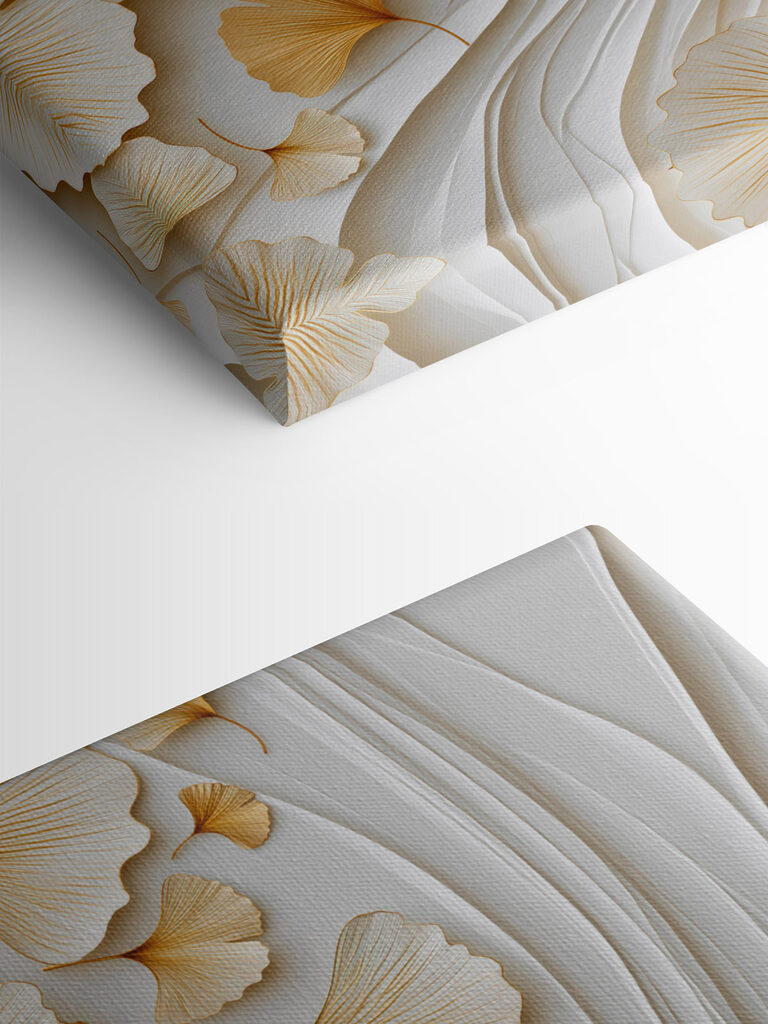 Delicate ginkgo leaves in soft tones