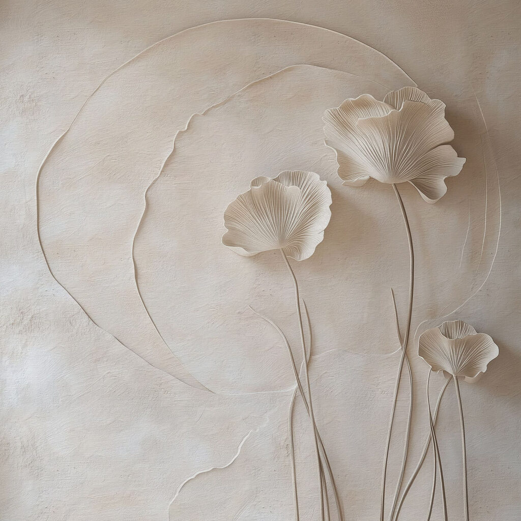 White flower on a wall White flower on a wall