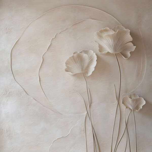 White flower on a wall White flower on a wall