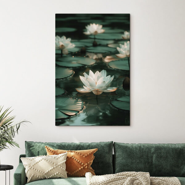 Quadri Quadri Fiore bianco sull'acqua (COD: s49197)