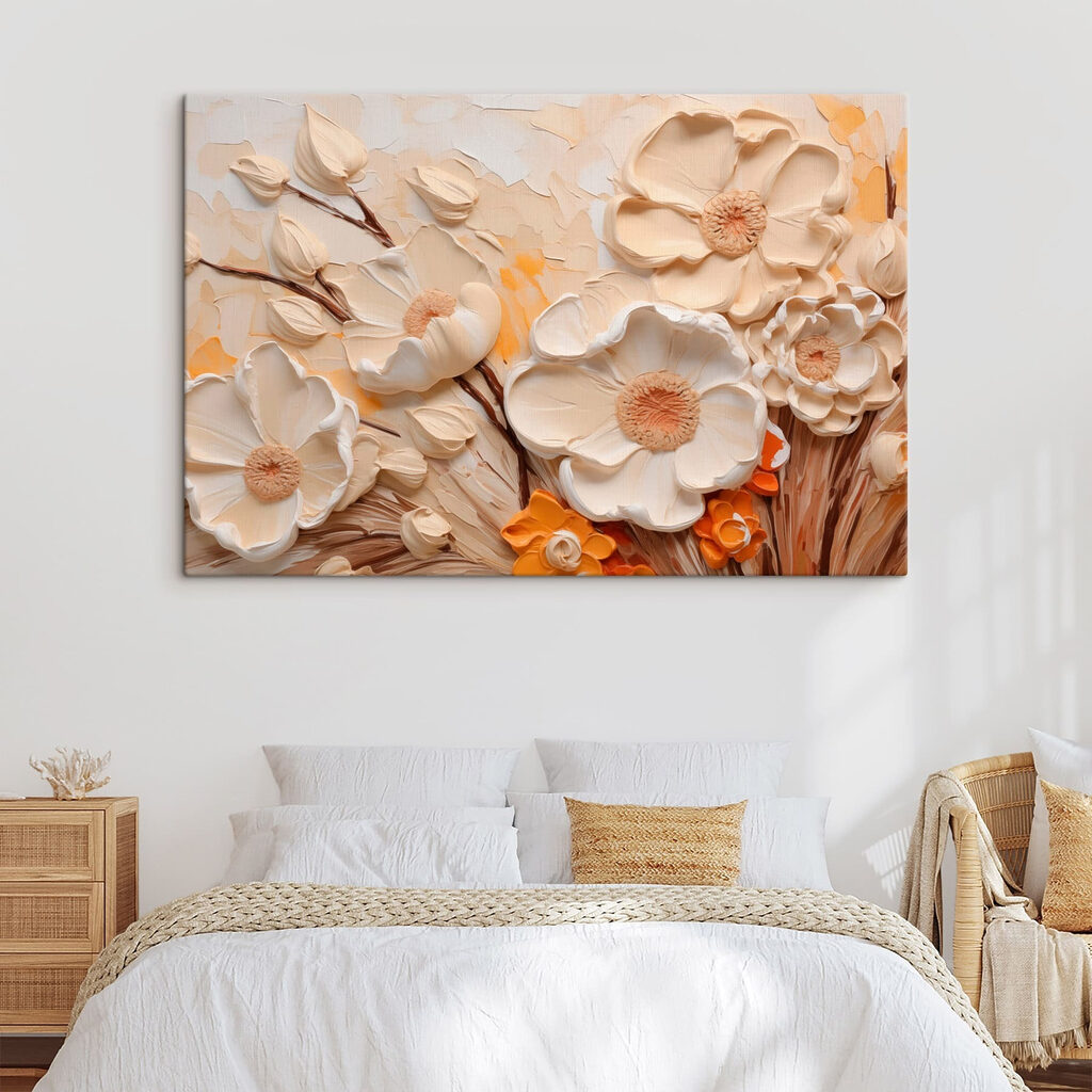 Painting of flowers on a wall Painting of flowers on a wall