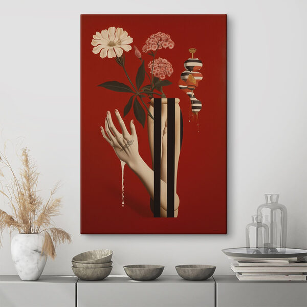 Poster with a hand and flowers