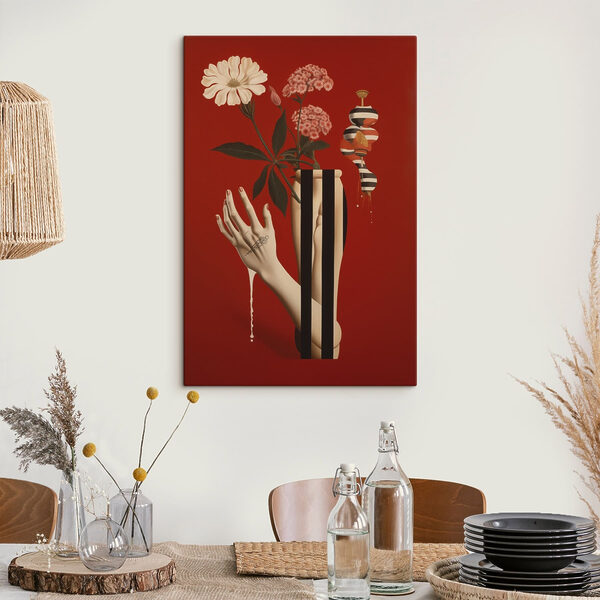 Poster with a hand and flowers
