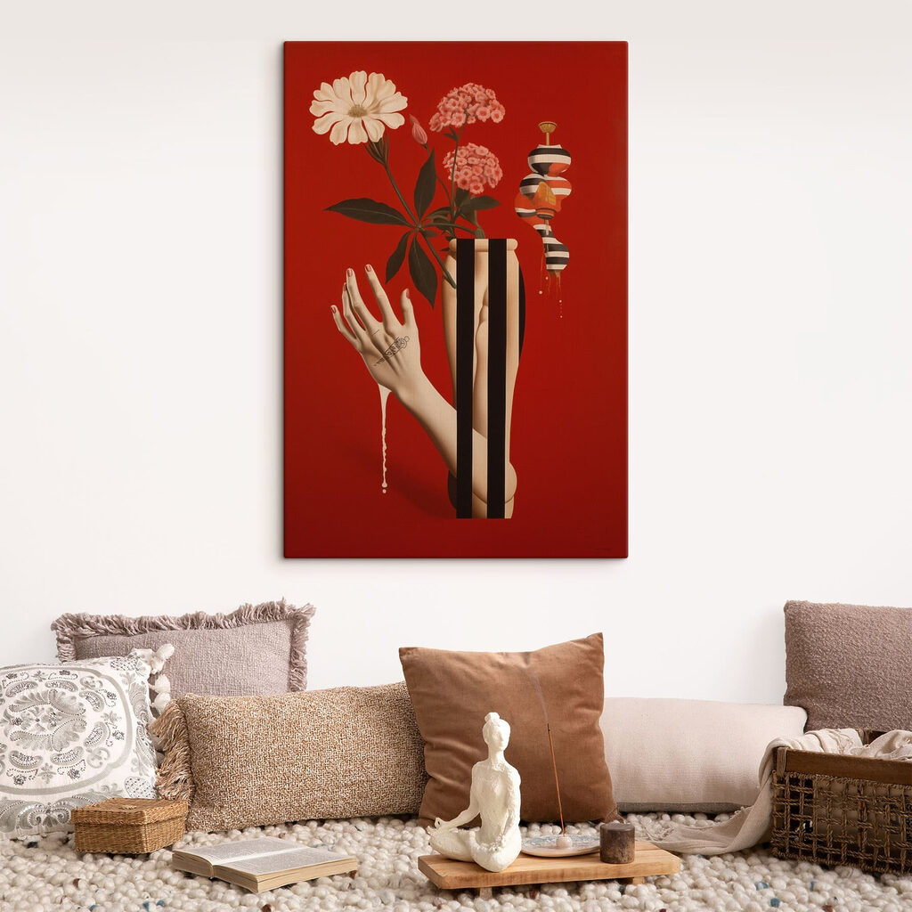 Poster with a hand and flowers