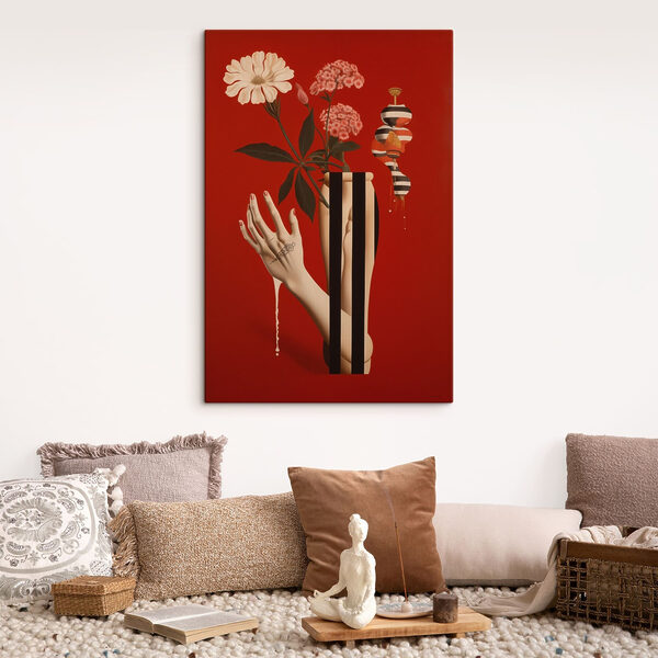 Quadri Quadri Poster con una mano e dei fiori (COD: s49192)