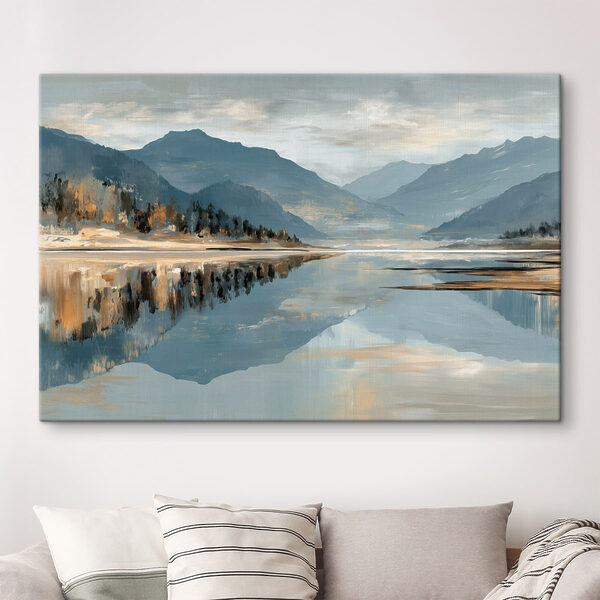 Quadri Lago con le montagne sullo sfondo (COD: s49187) Quadri Quadri Lago con le montagne sullo sfondo (COD: s49187)