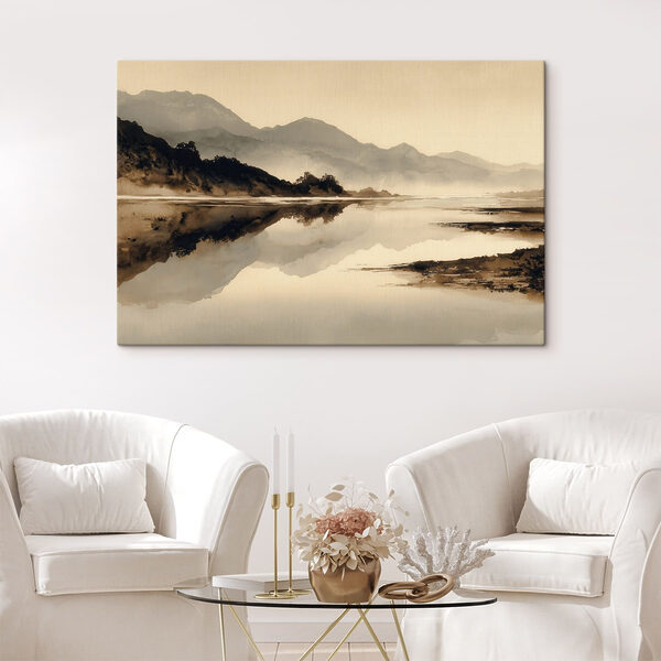 Quadri Acquerello raffigurante un lago con le montagne sullo sfondo (COD: s49185) Quadri Quadri Acquerello raffigurante un lago con le montagne sullo sfondo (COD: s49185)