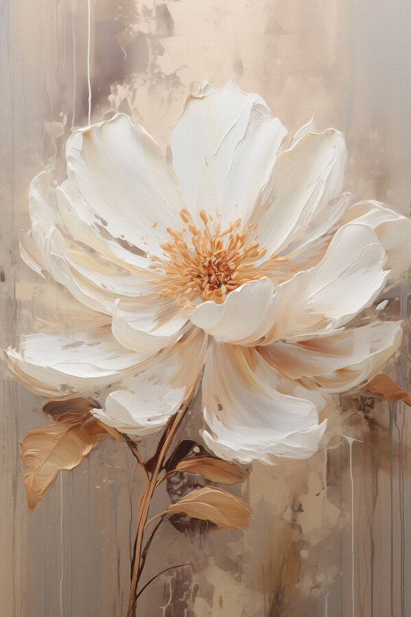 Painting of a white flower Painting of a white flower