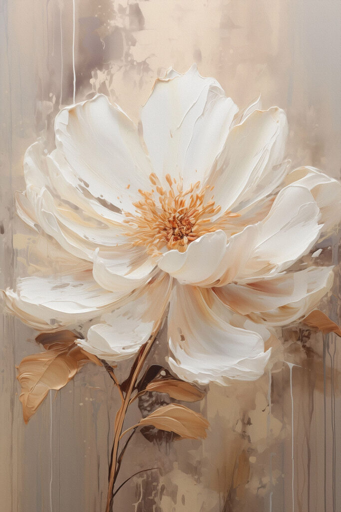 Painting of a white flower Painting of a white flower