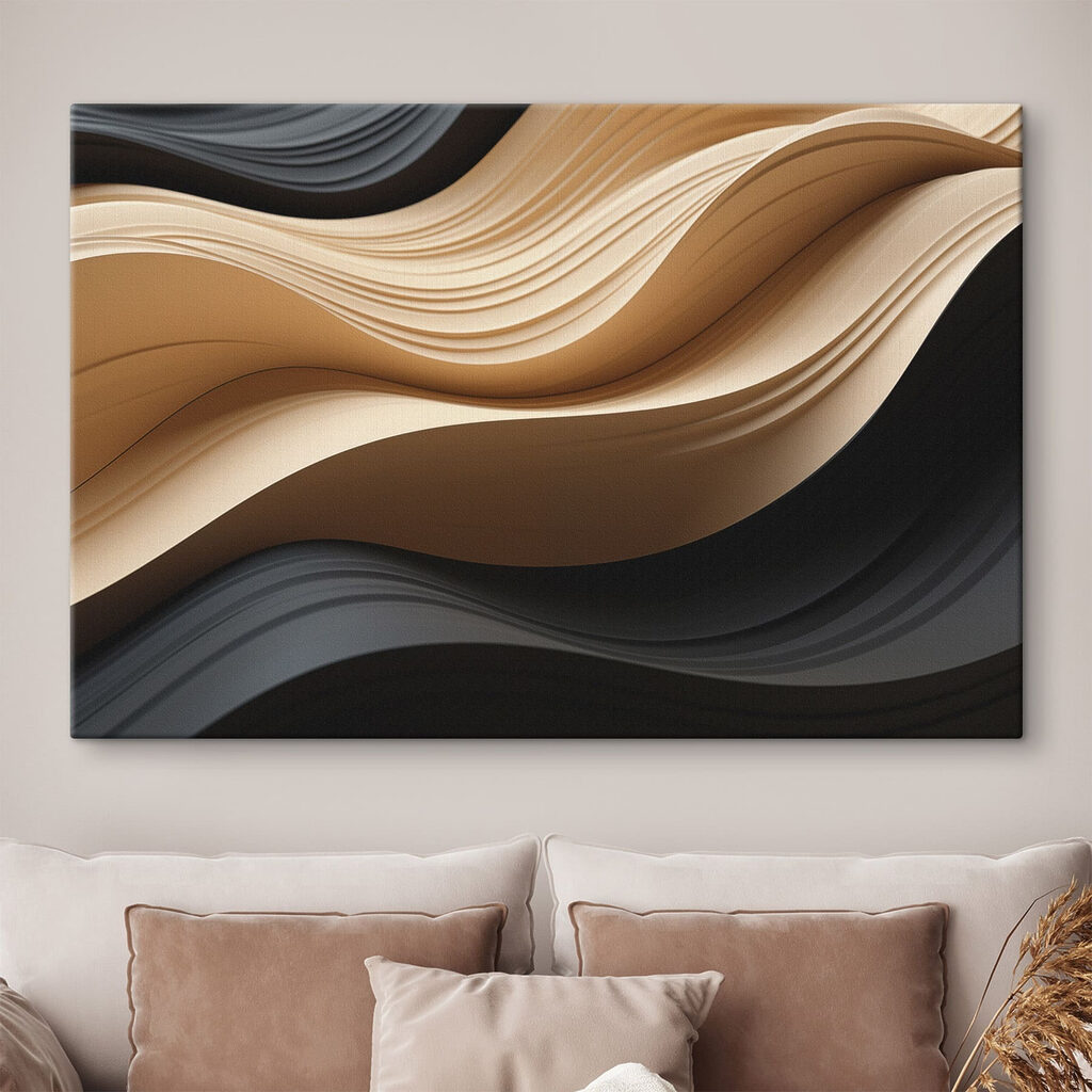 Black and tan wavy lines