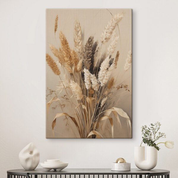 Bunch of wheat in a vase