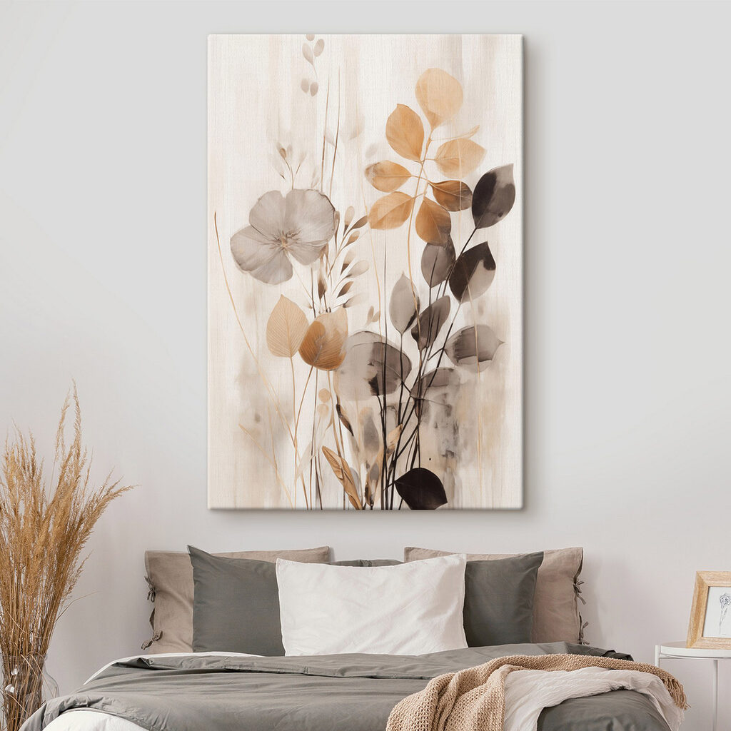 Painting of flowers and leaves