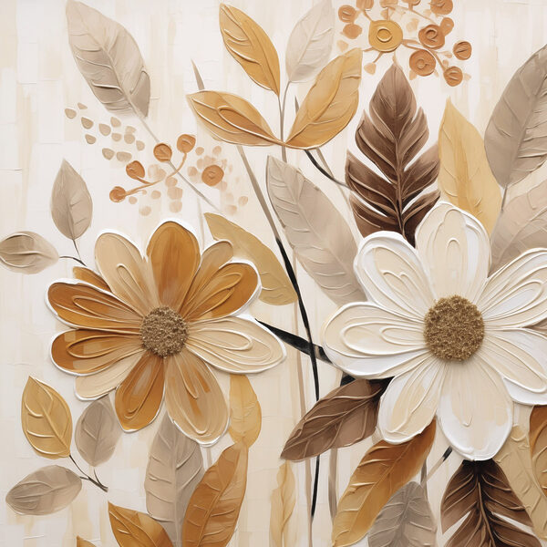 Painting of flowers and leaves Painting of flowers and leaves