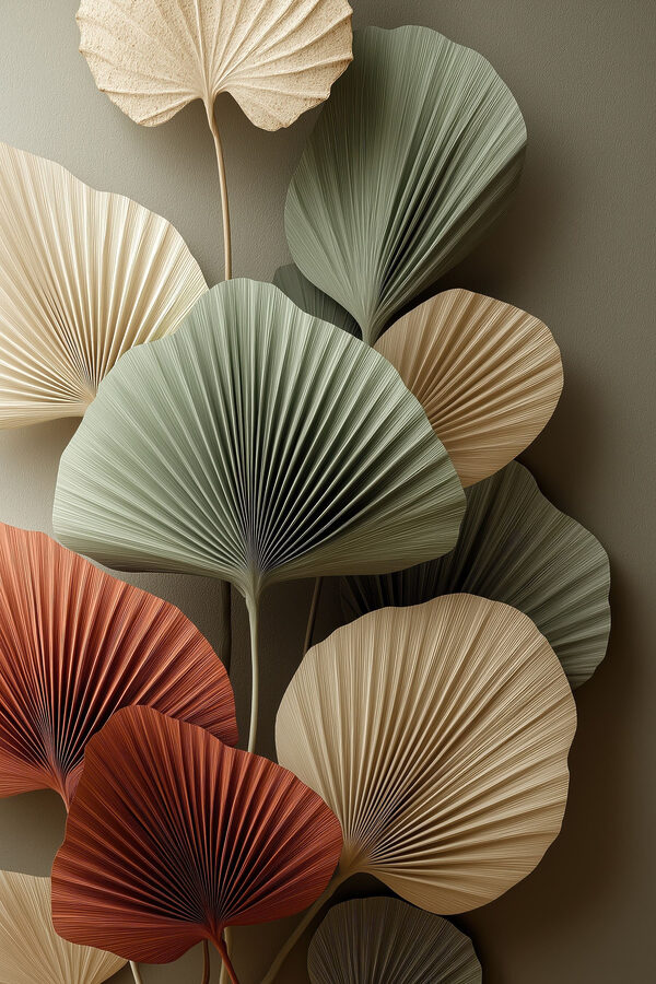 Group of fan shaped leaves Group of fan shaped leaves