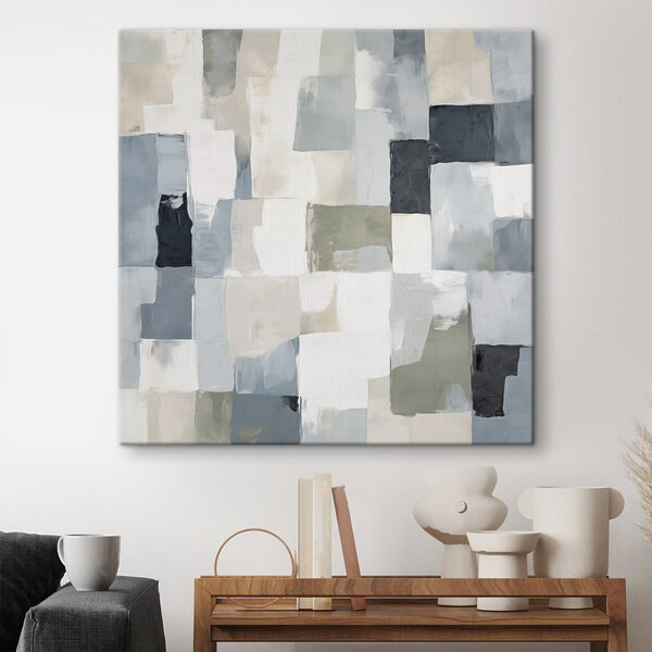 Quadri Quadri Dipinto raffigurante quadrati in diverse tonalità di grigio e nero (COD: s49051)