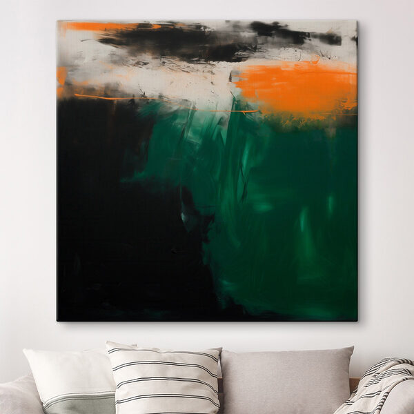 Painting of a green and black color