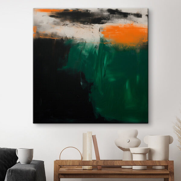 Painting of a green and black color