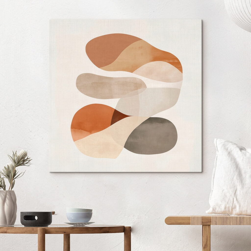 Group of brown and white shapes