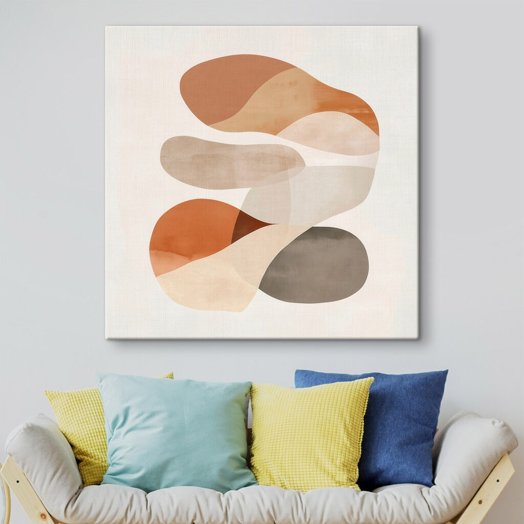 Group of brown and white shapes